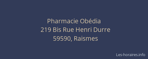 Pharmacie Obédia