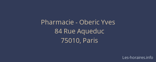 Pharmacie - Oberic Yves
