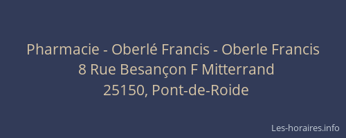 Pharmacie - Oberlé Francis - Oberle Francis