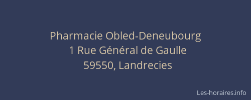 Pharmacie Obled-Deneubourg