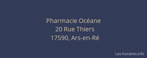 Pharmacie Oc&eacute;ane