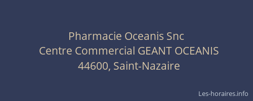 Pharmacie Oceanis Snc