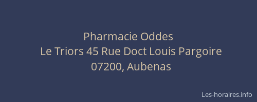 Pharmacie Oddes