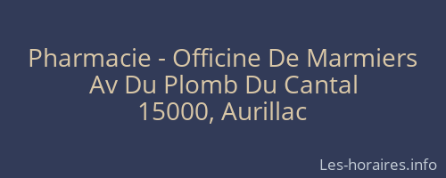 Pharmacie - Officine De Marmiers