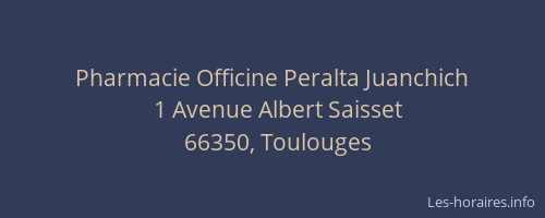 Pharmacie Officine Peralta Juanchich