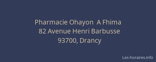 Pharmacie Ohayon  A Fhima