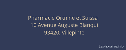 Pharmacie Oiknine et Suissa