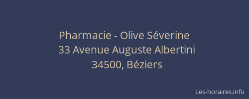 Pharmacie - Olive Séverine