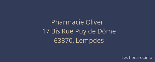 Pharmacie Oliver