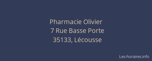 Pharmacie Olivier