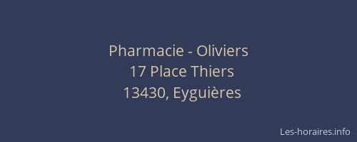 Pharmacie - Oliviers