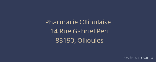 Pharmacie Ollioulaise