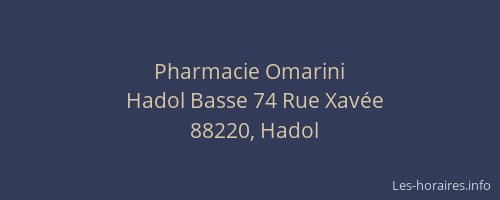 Pharmacie Omarini