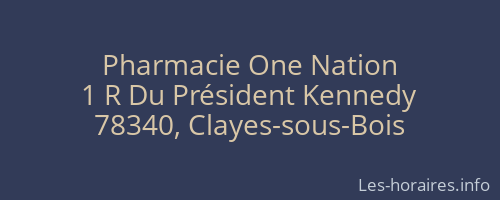 Pharmacie One Nation