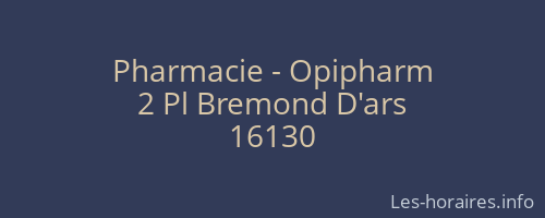 Pharmacie - Opipharm