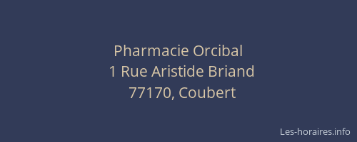 Pharmacie Orcibal