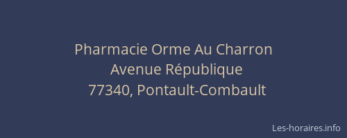 Pharmacie Orme Au Charron