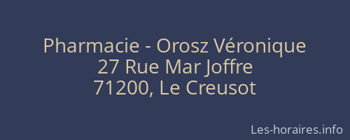 Pharmacie - Orosz Véronique
