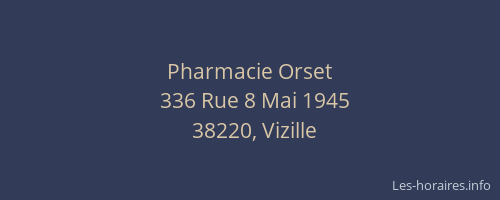 Pharmacie Orset