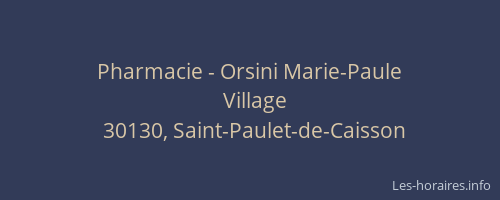 Pharmacie - Orsini Marie-Paule