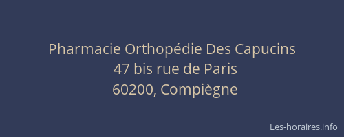 Pharmacie Orthopédie Des Capucins