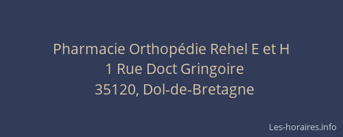 Pharmacie Orthopédie Rehel E et H