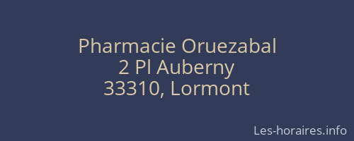 Pharmacie Oruezabal