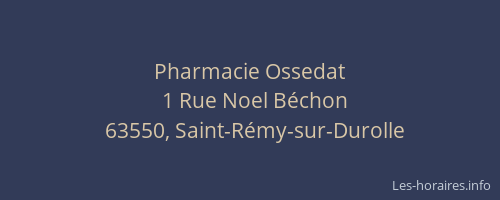 Pharmacie Ossedat