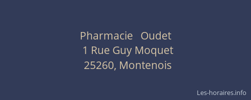 Pharmacie   Oudet