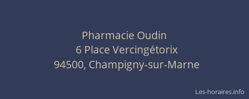 Pharmacie Oudin