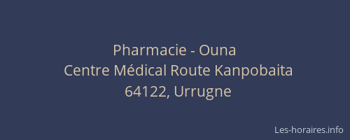 Pharmacie - Ouna