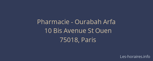 Pharmacie - Ourabah Arfa