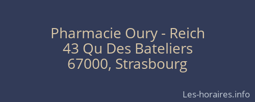 Pharmacie Oury - Reich
