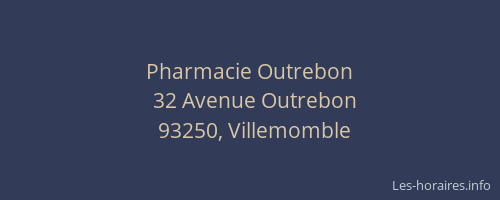 Pharmacie Outrebon