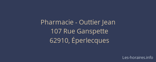 Pharmacie - Outtier Jean