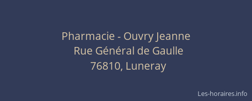 Pharmacie - Ouvry Jeanne