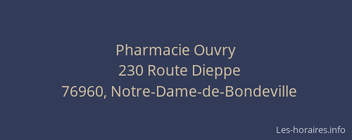 Pharmacie Ouvry