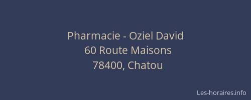 Pharmacie - Oziel David