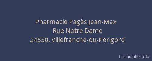 Pharmacie Pag&egrave;s Jean-Max