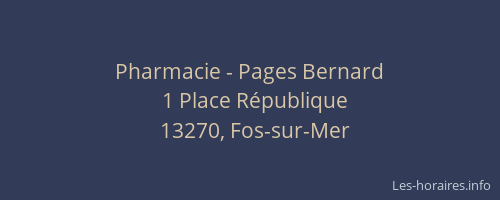 Pharmacie - Pages Bernard