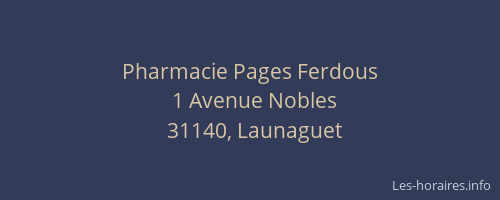 Pharmacie Pages Ferdous