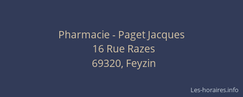Pharmacie - Paget Jacques