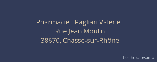 Pharmacie - Pagliari Valerie