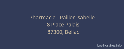 Pharmacie - Pailler Isabelle
