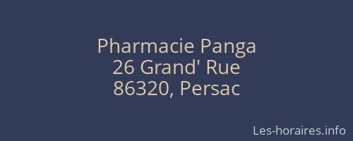 Pharmacie Panga
