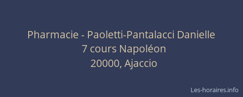 Pharmacie - Paoletti-Pantalacci Danielle