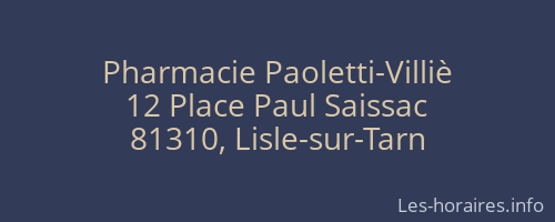 Pharmacie Paoletti-Villiè