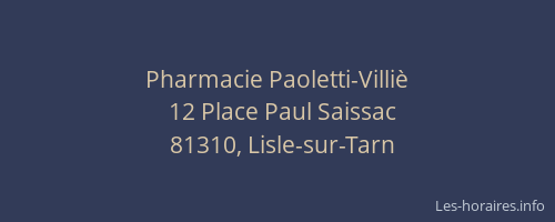 Pharmacie Paoletti-Villiè