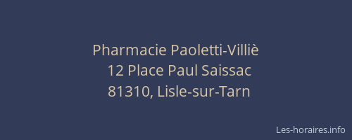 Pharmacie Paoletti-Villi&egrave;