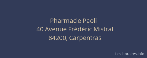 Pharmacie Paoli